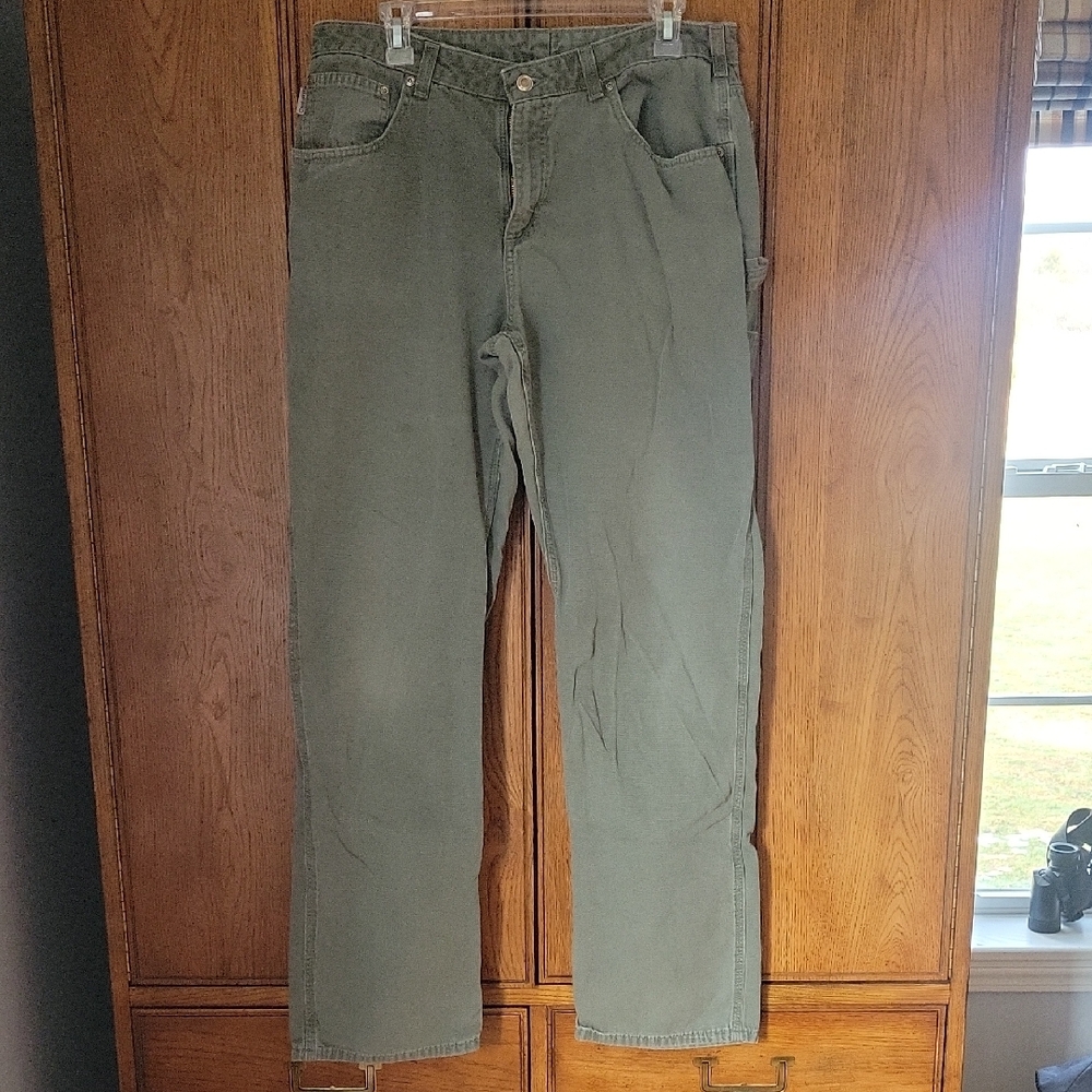 Carhartt Women's Carpenter Jeans - Olive Green Size 14x34